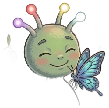Yubuu mit einem Schmetterling